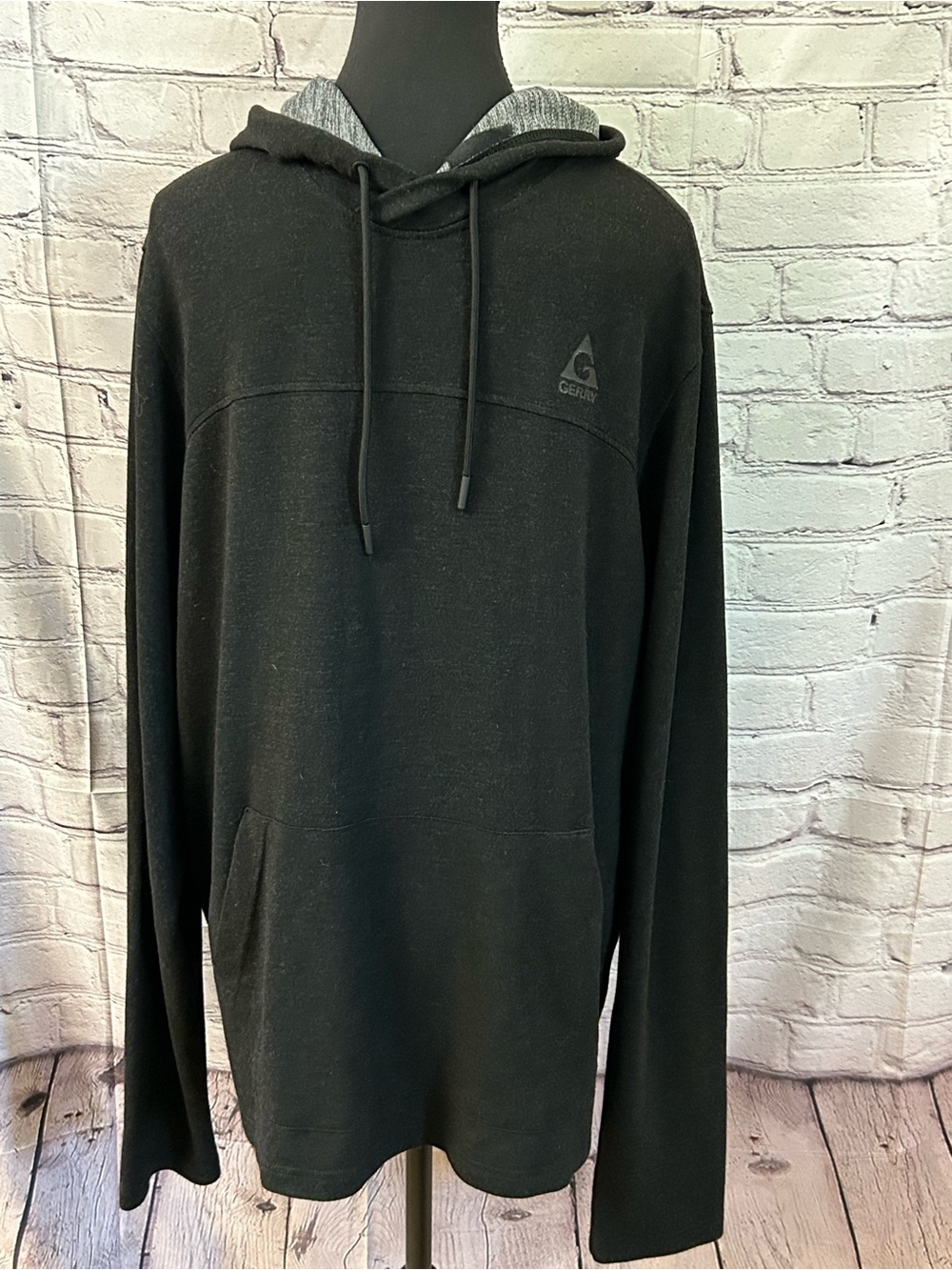 Gerry Weber Black Men's Hooded Pullover with Kangaroo Pocket